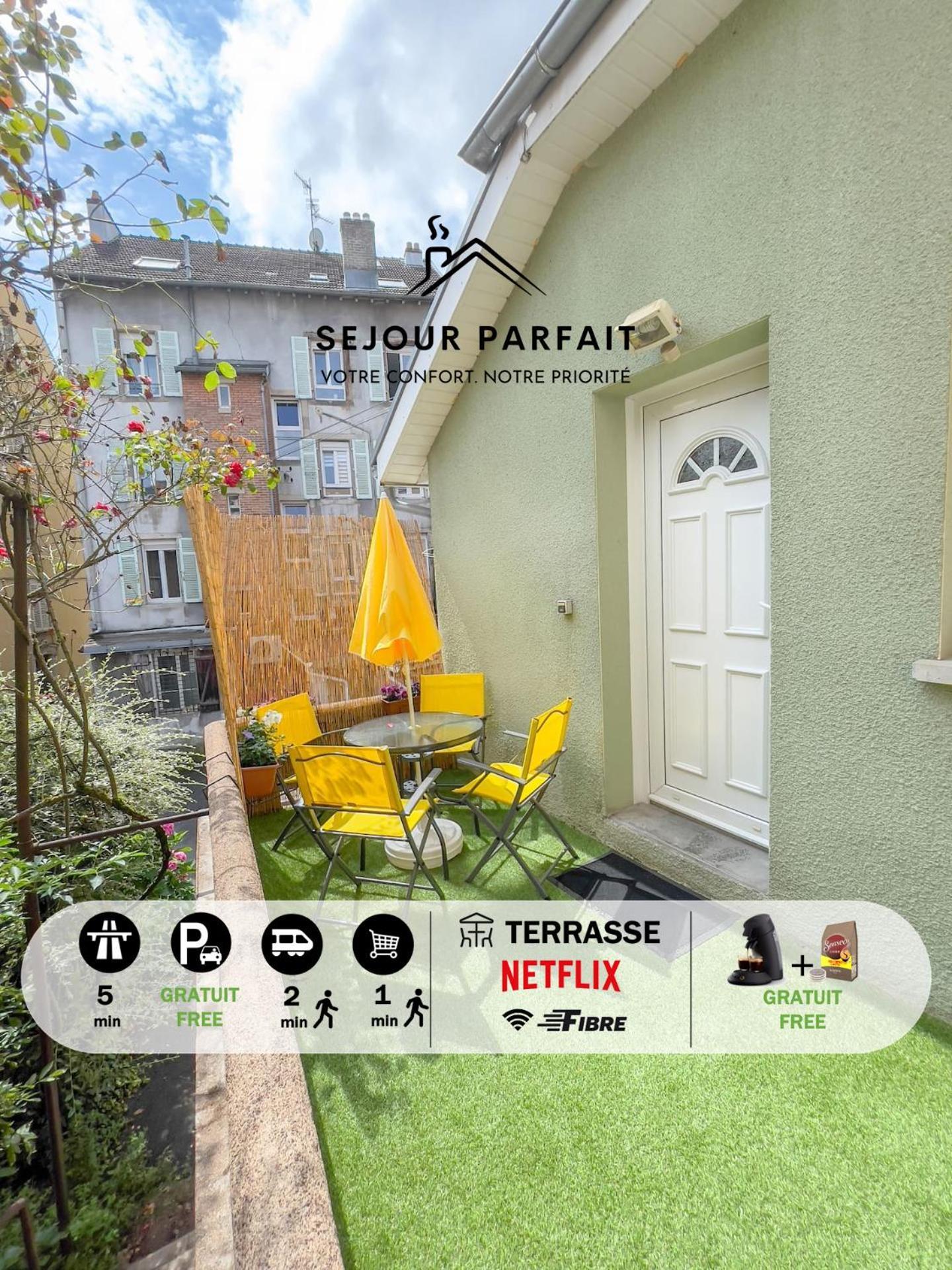 Maisonnette Le Faubourg - Centre Ville, Terrasse Et Netflix 벨포르 외부 사진